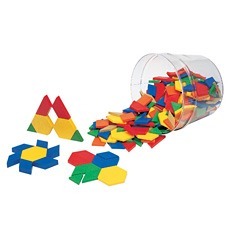 플라스틱 패턴 블록 Plastic Pattern Blocks, 0.5cm (Set of 250)